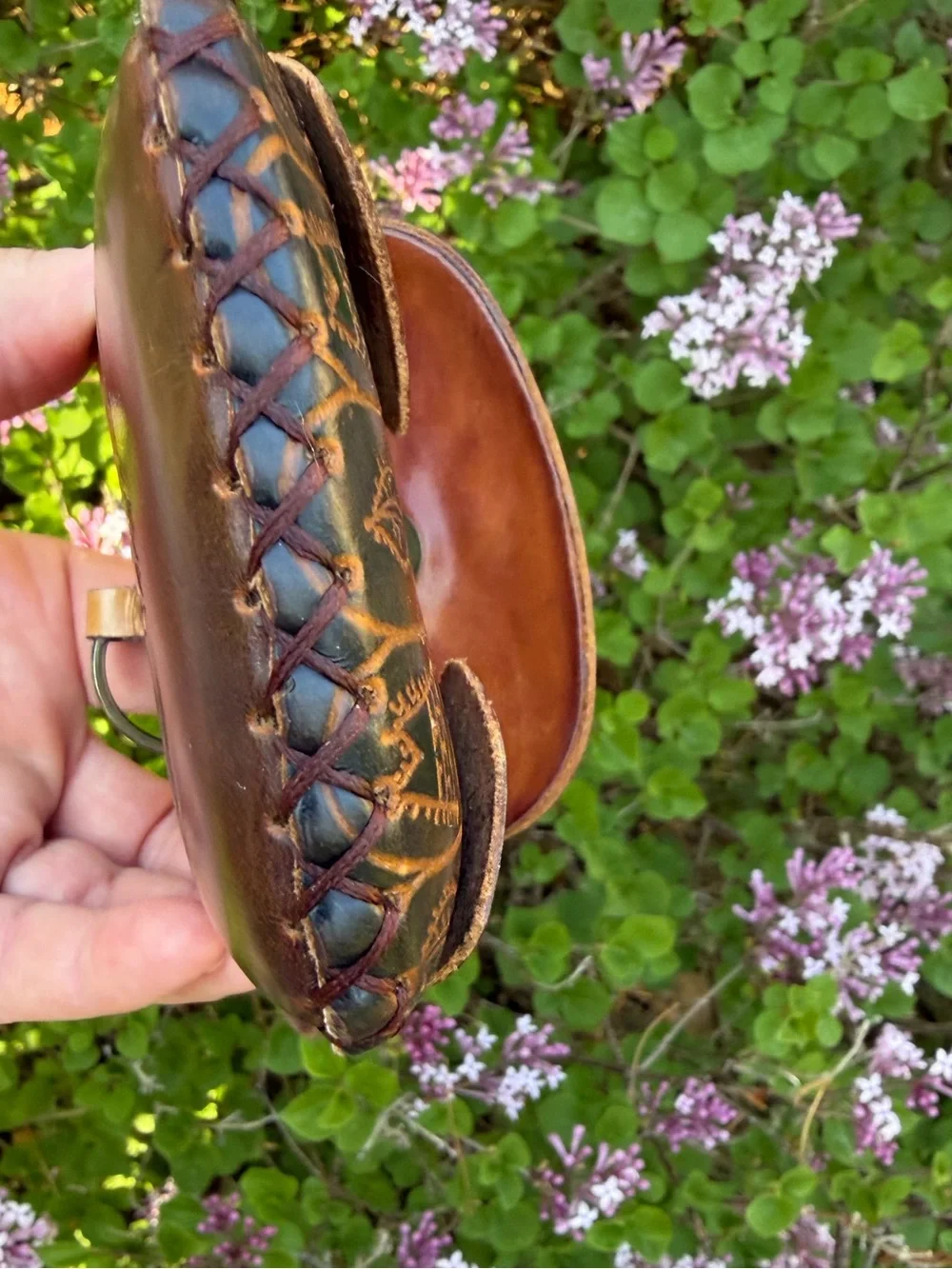Hand Crafted owl wristlet